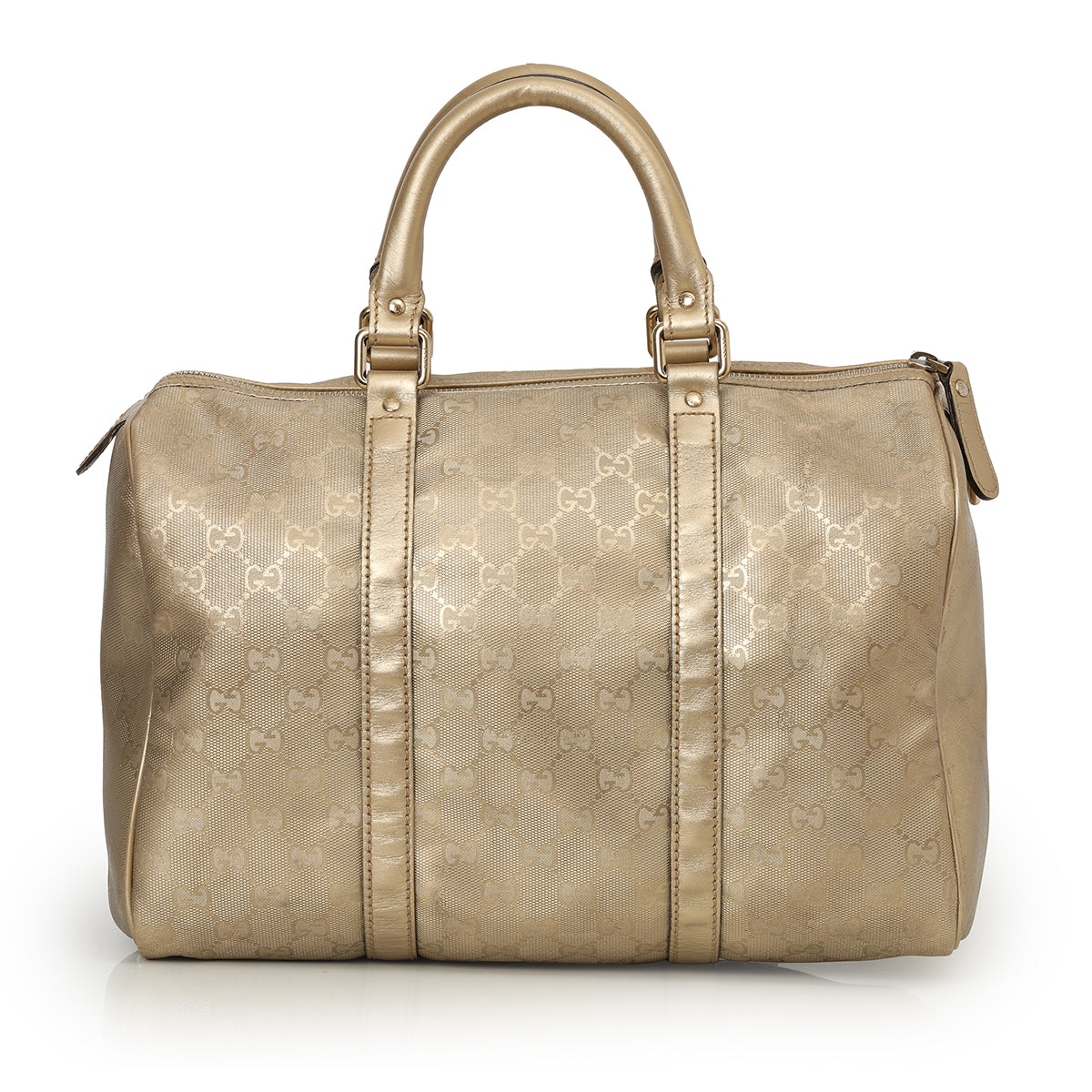 Gold GG Imprime Canvas Medium Joy Boston Bag