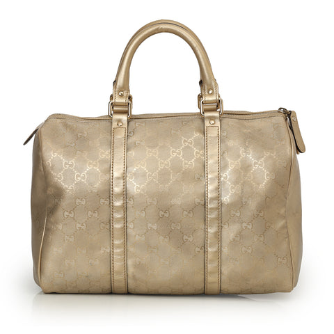 Gold GG Imprime Canvas Medium Joy Boston Bag