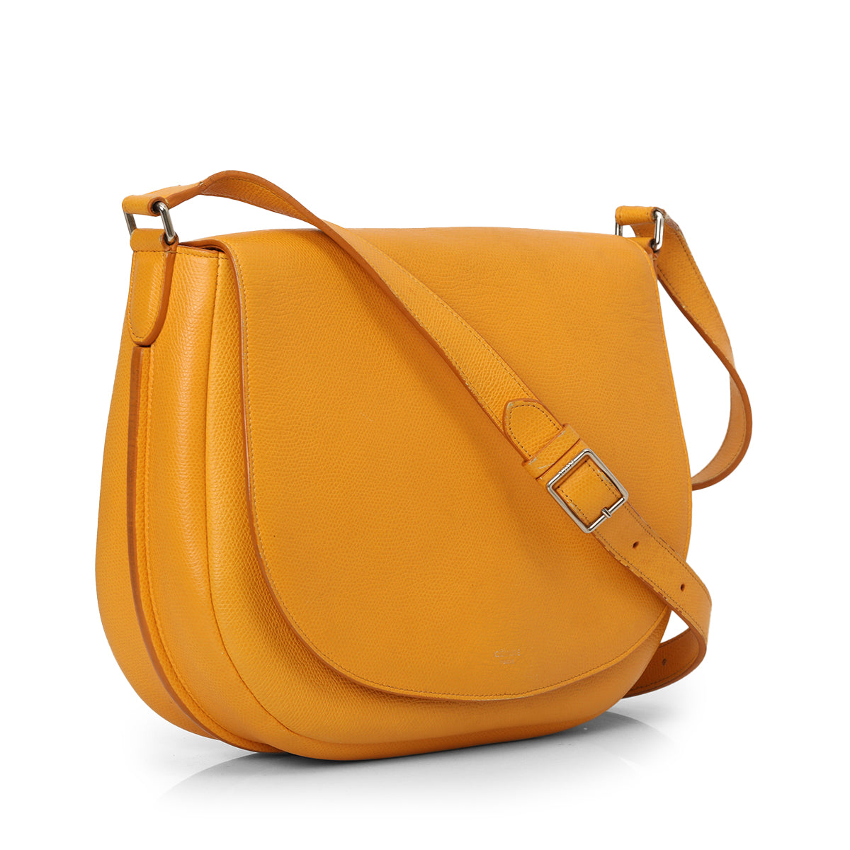 Yellow Calfskin Leather Crossbody Bag Medium