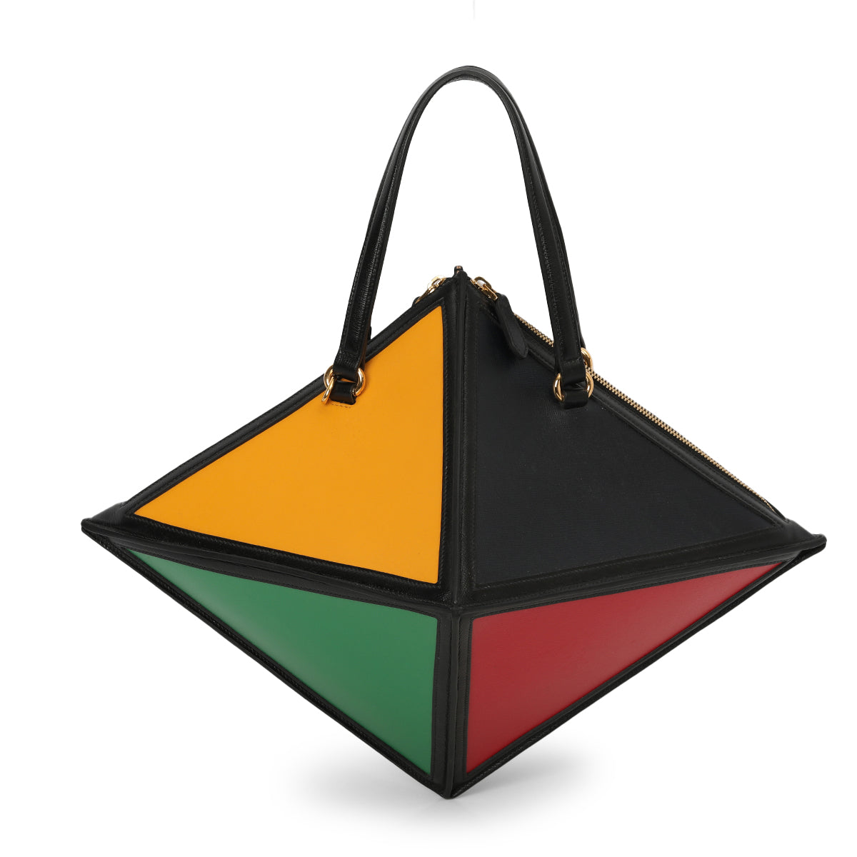 Geometrica Leather Top Handle Bag One Size