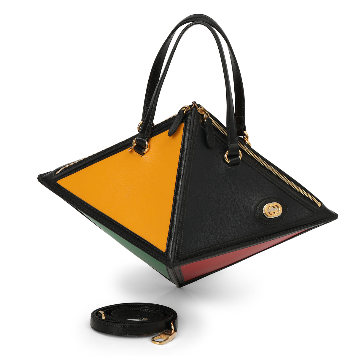 Geometrica Leather Top Handle Bag One Size