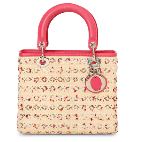 Woven Raffia Medium Lady Dior Bag