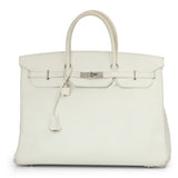 Birkin 40 White in Togo Leather With Silver Hardware