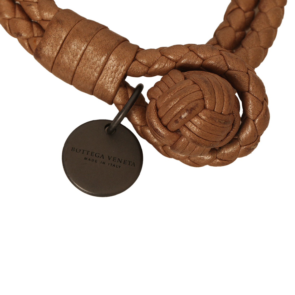 Bottega Veneta Brown Intrecciato Nappa Leather Double Bracelet One Size