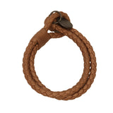 Bottega Veneta Brown Intrecciato Nappa Leather Double Bracelet One Size