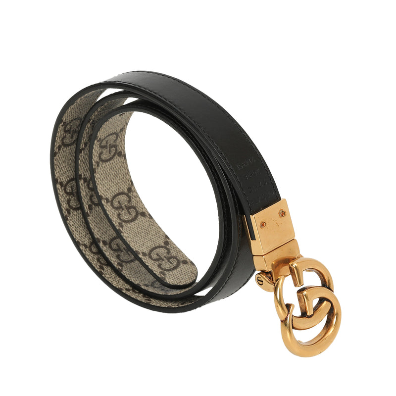 GG Reversible Printed Coated-Canvas & Leather Belt 70/28
