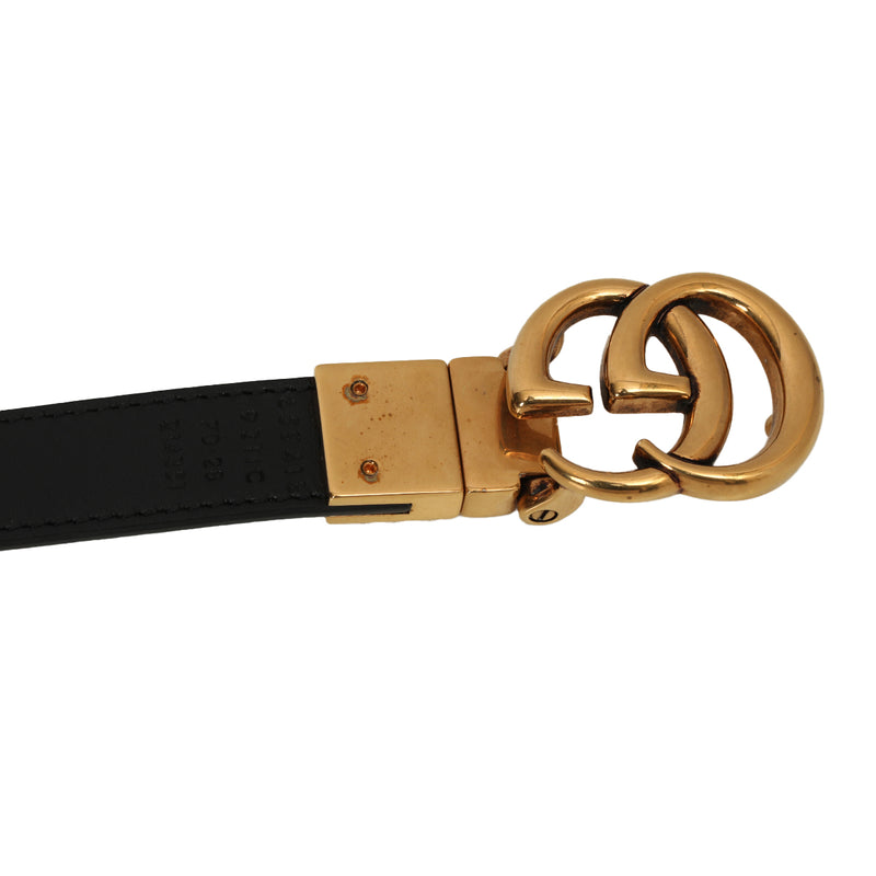 GG Reversible Printed Coated-Canvas & Leather Belt 70/28