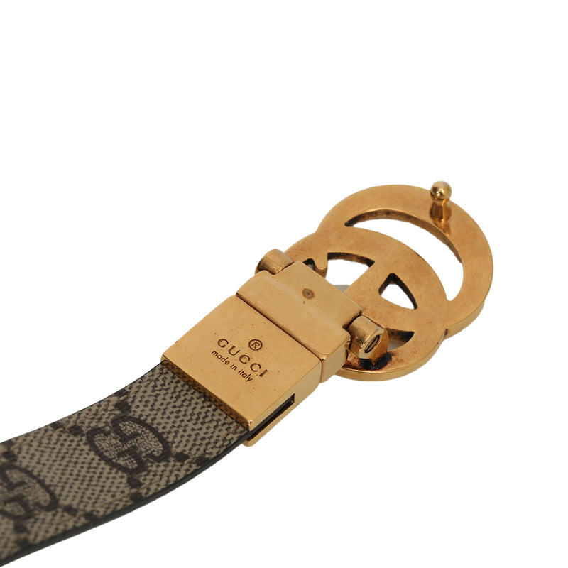 GG Reversible Printed Coated-Canvas & Leather Belt 70/28