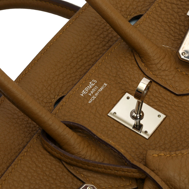 Sac Birkin 25 verso veau Togo AK Bronze Dore/Blue Brum Bag
