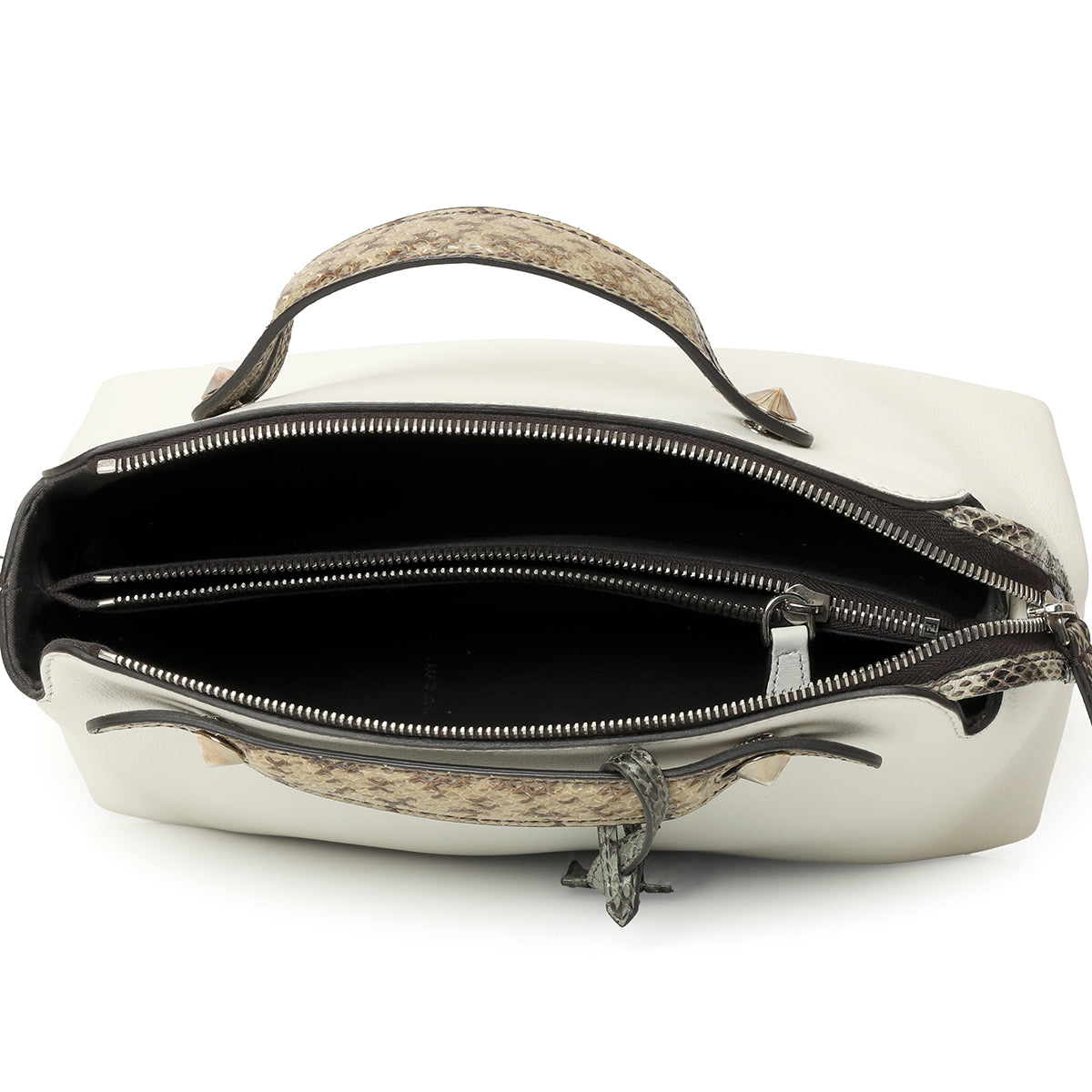 Medium Python-Trimmed By The Way Handle Bag Without Strap