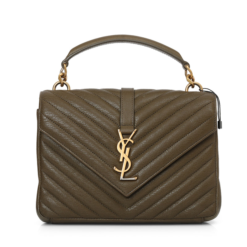 Pre-loved  Yves Saint Laurent Grey Medium College Bag