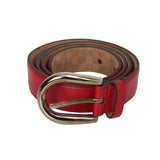 Red Leather Micro Guccissima Belt - 95/38