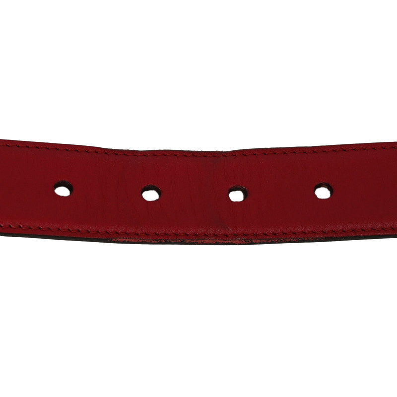 Red Leather Micro Guccissima Belt - 95/38