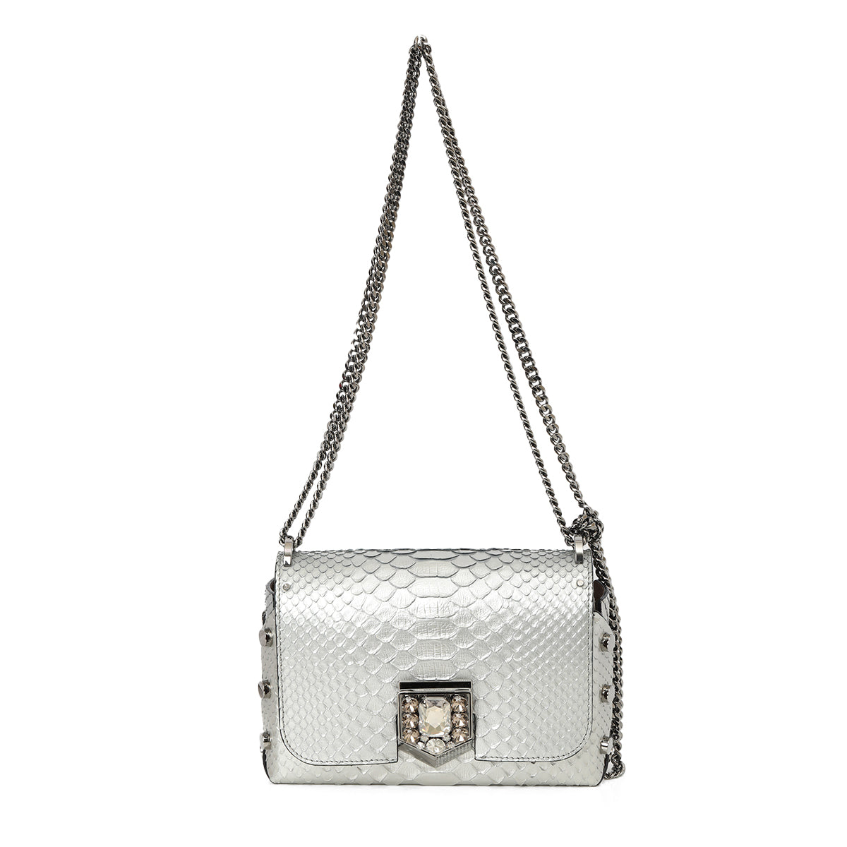 Metallic Python Petite Lockett With Crystal Lock