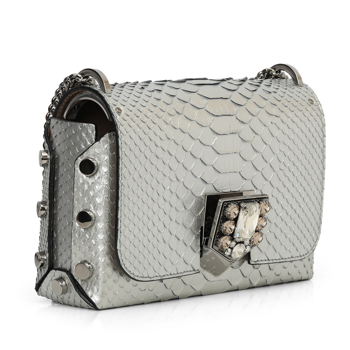 Metallic Python Petite Lockett With Crystal Lock