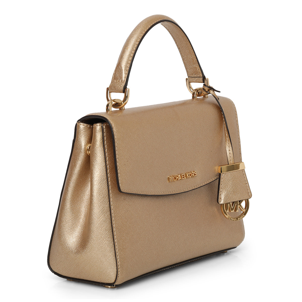 Gold Metallic Leather Ava top Handle Bag One Size