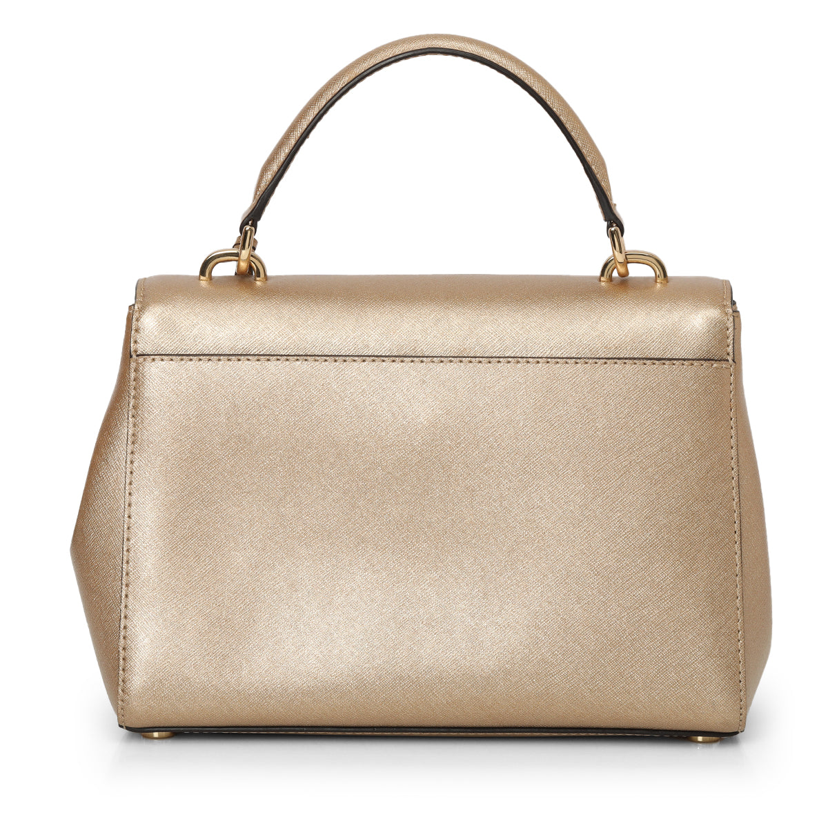 Gold Metallic Leather Ava top Handle Bag One Size