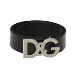 Dolce & Gabbana D&G Initials Black Leather Belt Size: 90 cm