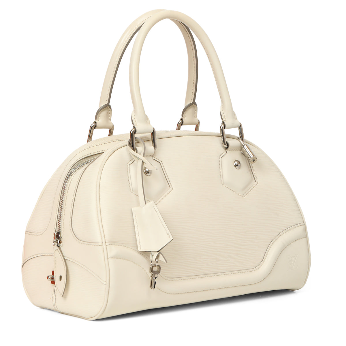 Ivory Epi Leather Bowling Montaigne Bag One Size