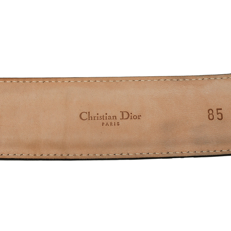 Christian dior cd black leather belt size 85 price