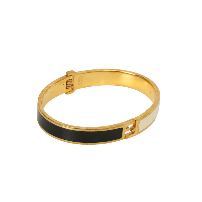 The Fendista Bicolor Enamel Gold Tone Bracelet Size: M