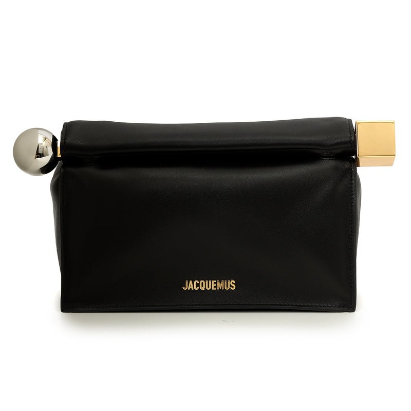 Jacquemus Black La Pochette Rond Carr Clutch Bag Medium