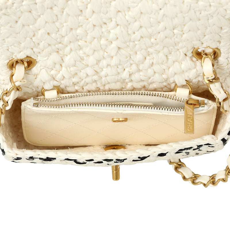 Pre-loved Chanel mini flap bag braided tweed price