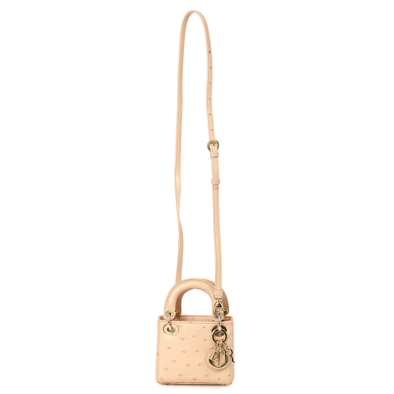 Women preloved Christian Dior Ostrich Micro Lady Dior Bag