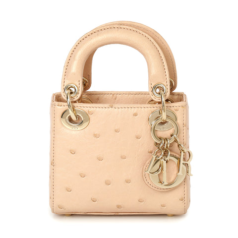 Ostrich Micro Lady Dior Bag