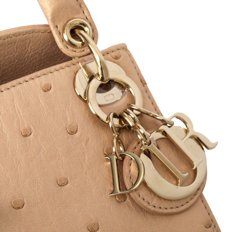 Women preloved Christian Dior Ostrich Micro Lady Dior Bag
