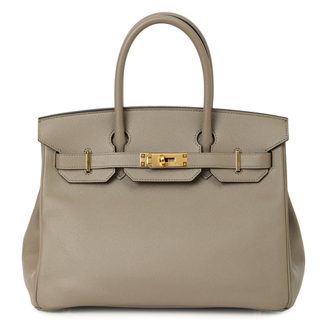 Birkin 30, Grey Chevre Epsom Leather with Gold Hardware
