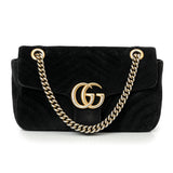 Black velvet gg Marmont Small Matelasse Shoulder Bag