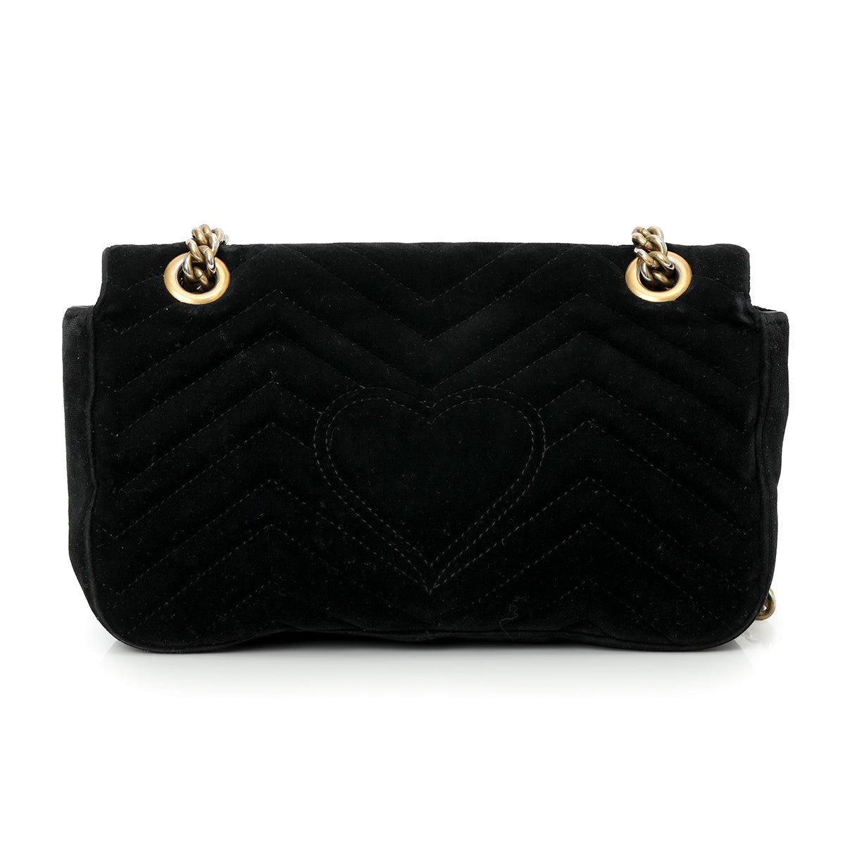 Black velvet gg Marmont Small Matelasse Shoulder Bag