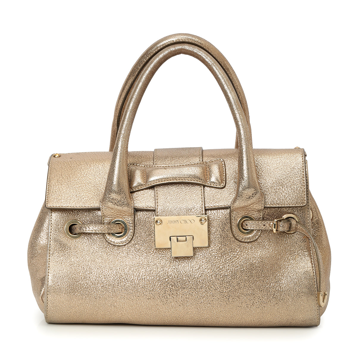 Gold Leather Rosalie Satchel Medium