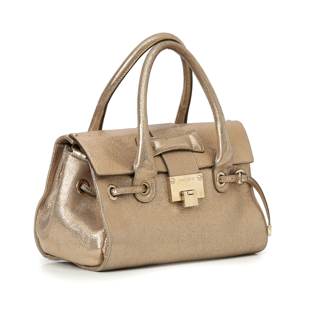 Gold Leather Rosalie Satchel Medium