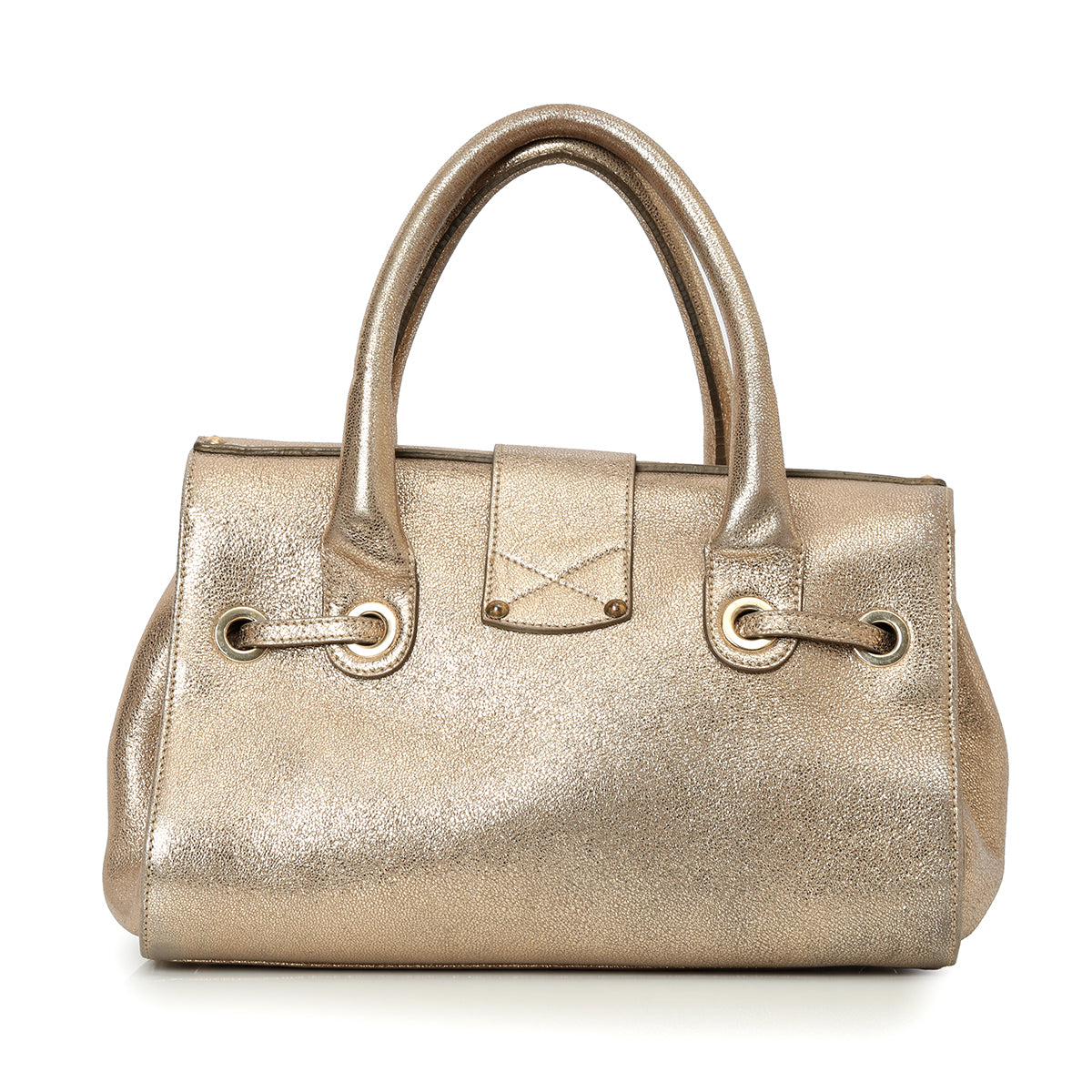 Gold Leather Rosalie Satchel Medium