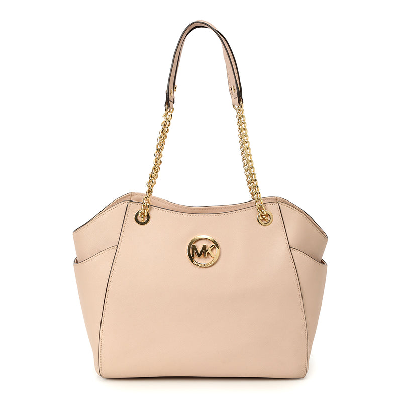 Pre-loved Michael Kors Powder Pink Leather Jet Set Travel Chain Tote