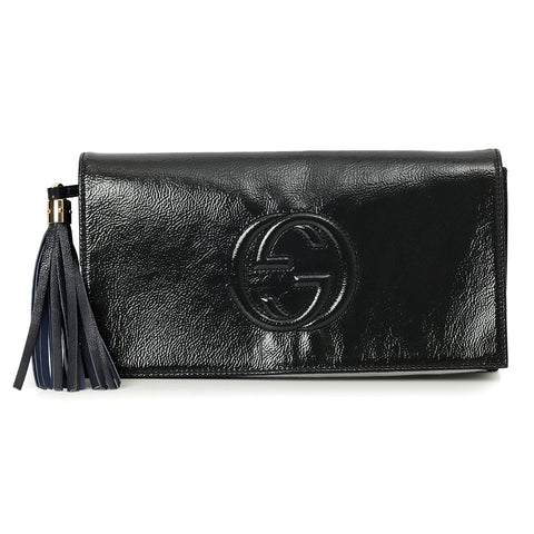 Blue Patent Leather Soho Disco Clutch One Size