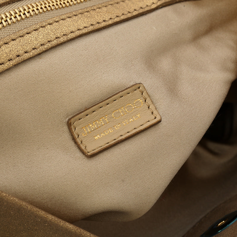 Women preloved jimmy choo gold clutch sale