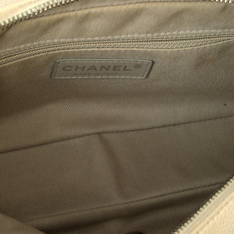 White Caviar Leather Easy Small Flap Shoulder Bag