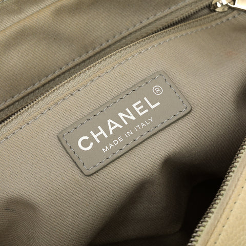 White Caviar Leather Easy Small Flap Shoulder Bag