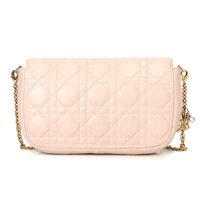 Pale Pink Cannage Quilted Lambskin Leather Miss Dior Promenade Pouch Bag One Size