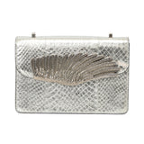 Alexander McQueen Wing Metallic Embossed Snakeskin Crossbody Bag One Size