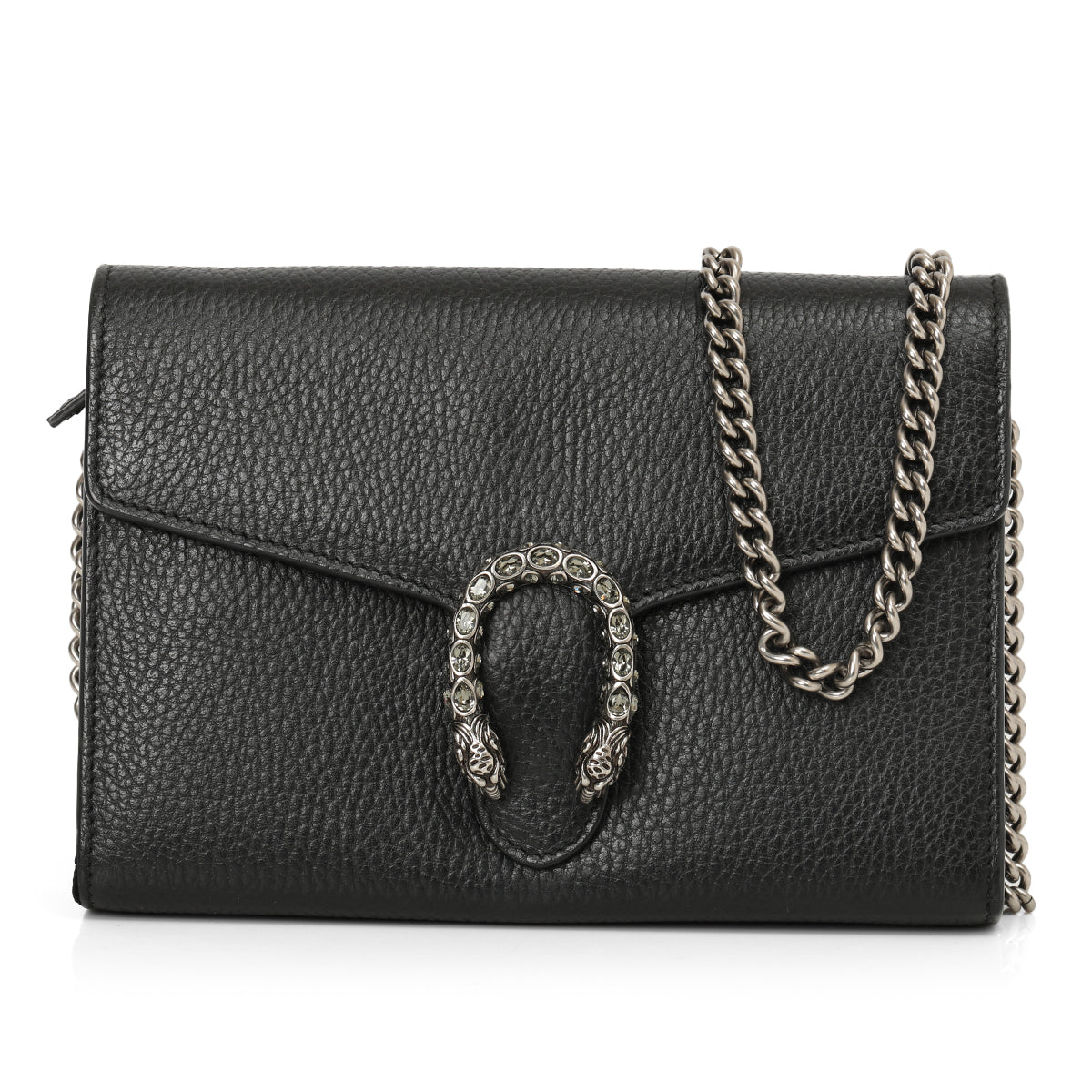 Dionysus Black Grained Leather Mini Chain Bag