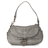 Grey Cannage Leather Flap Hobo Medium