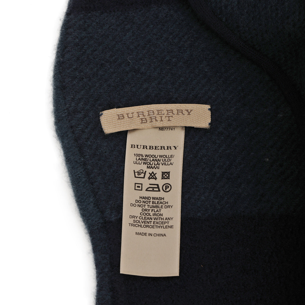 Check Cashmere Navy Snood