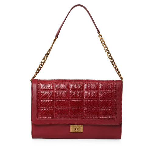 Chain - Link Leather Cassie Shoulder Bag Medium