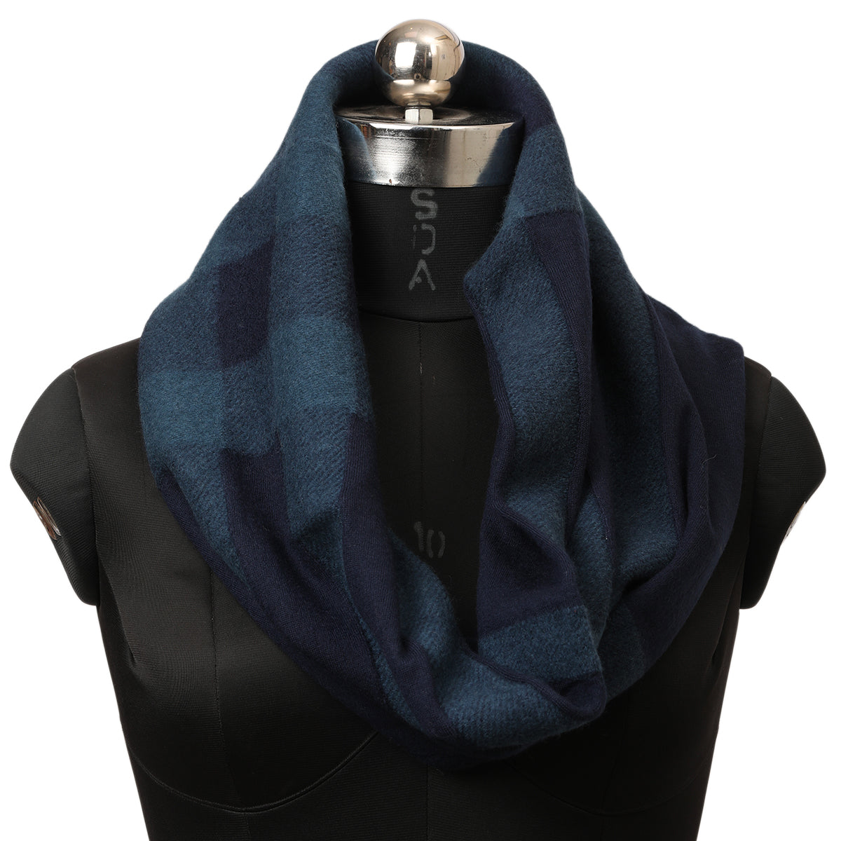 Check Cashmere Navy Snood