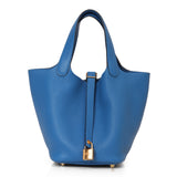 Tasche Picotin Lock 18, Blue Zellige