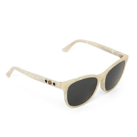 Marbled Frame in White Tinted Sunglasses One Size